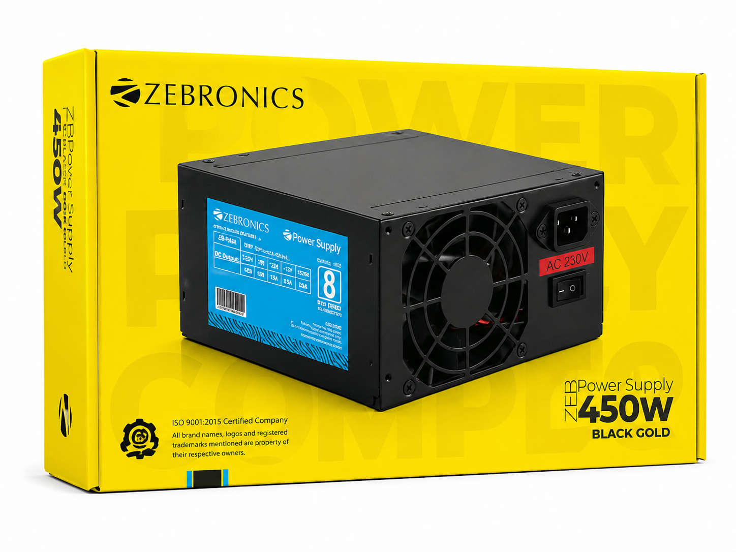 Zebronics ZEB-450W Black Gold Power Supply